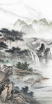 意境山水简约玄关画