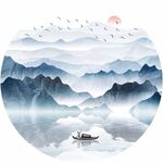 群山中的渔夫