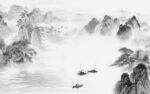 中式 客厅山水画 TIF分层图