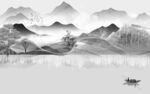简约客厅山水画 TIF分层图