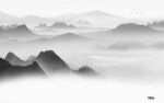 高雅中式风格山水 文件分层 
