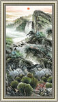 竖幅山水画 