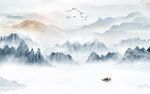 山川河流山水新中式背景墙