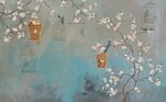 新中式梅花工笔画背景墙