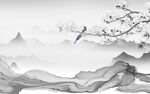 高清 最新灰色山水 TIF分层
