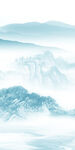 蓝色过道玄关山水 文件分层 