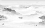 别墅客厅灰山水画 tif分层