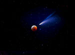 血红色月亮流星夜空