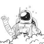 插画卡通宇航员元素