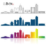 绍兴地标建筑矢量设计元素