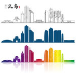 义乌地标建筑矢量设计元素