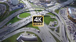 航拍现代城市立交桥交通枢纽
