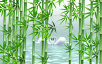 背景墙竹报平安