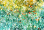 花草手绘水彩彩绘抽象背景装饰画