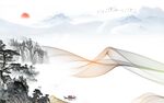 高档意境客厅山水 TIF分层