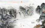 现代 意境客厅山水 TIF分层