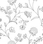 黑白白描古典花卉图案