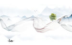 最新现代山水画 TIF分层图