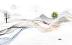 中国风现代山水画 TIF分层图