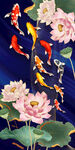 中式简约荷花年年有余玄关装饰画