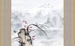 山水画新中式背景墙