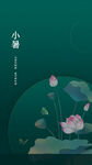 小暑24节气夏天荷花盛开绿色