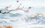 梅花中式电视背景墙