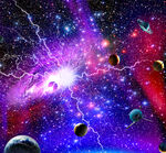 闪电星空