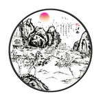 圆形山水画 