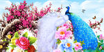 梅花孔雀图中式装饰画