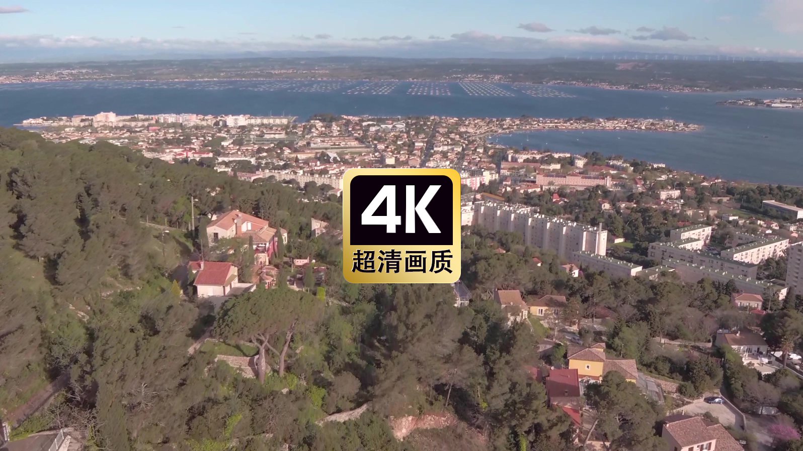 短视频素材航拍海滨城市建筑群