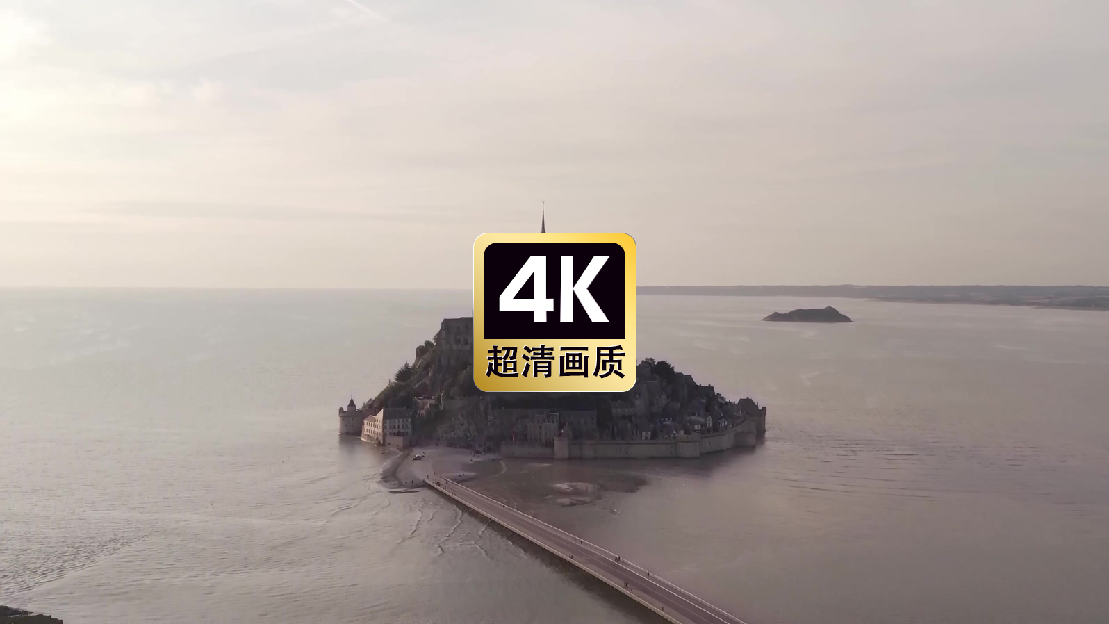 短视频素材航拍海岛古堡建筑