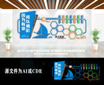 蓝色企业团队风采文化墙