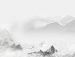 抽象水墨山水背景墙