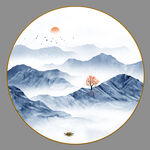 圆形山水画