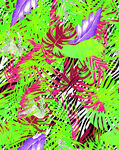 热带雨林树叶 数码印花图片