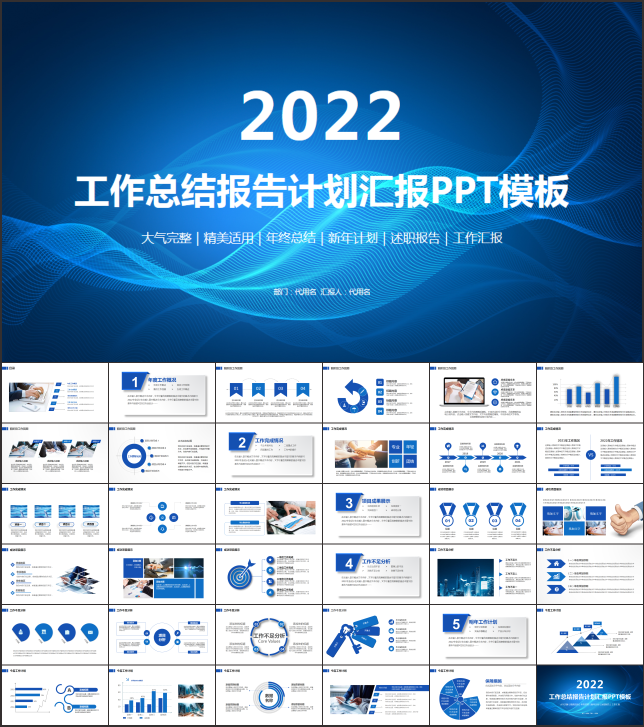 商务风工作总结汇报PPT