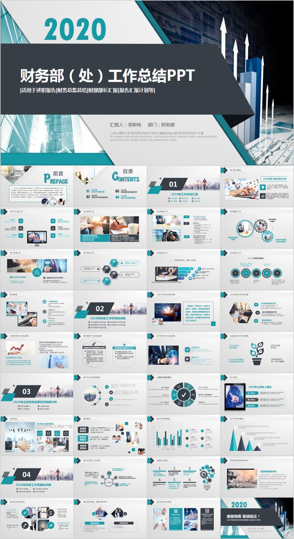 财务部总监经理工作总结PPT