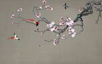 新中式花鸟画梅花背景墙