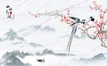 新中式山水背景墙