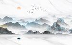 新中式山水背景墙