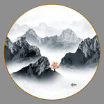圆形山水画
