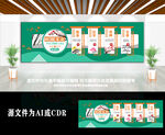 中国风梅兰竹菊校园文化墙