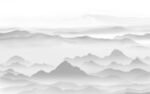 中国风灰色山水画 TIF分层图