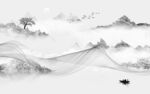 人气新灰色山水 TIF分层画