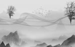 高档 灰色山水画 TIF分层图