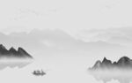 灰色山水 TIF分层画 