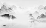 人气 灰色背景山水 TIF分层
