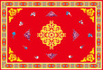 藏族喜庆纹样背景地毯矢量元素
