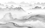 大气灰色山水背景 TIF分层